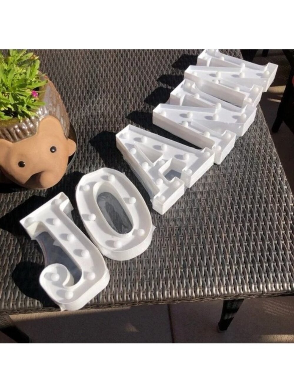 Light-Up LED Letter "N" White Plastic Battery-Operated Decorative Sign